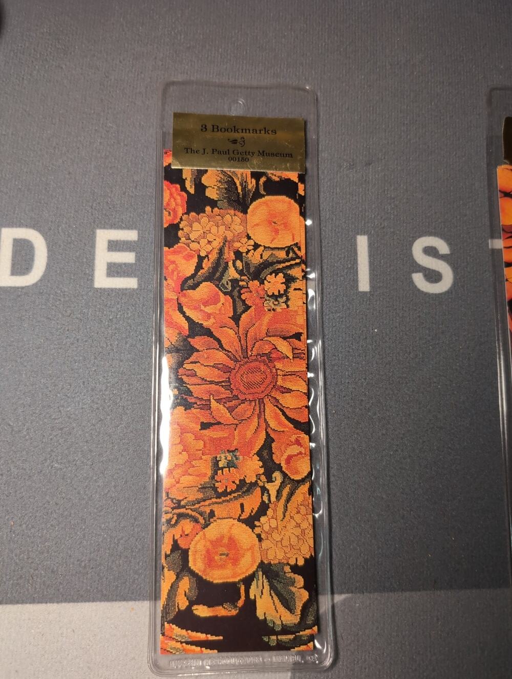 Vintage 1985 J. Paul Getty Museum 3 Bookmarks Vibrant Orange